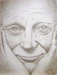 Old Man's Face - pencil drawing